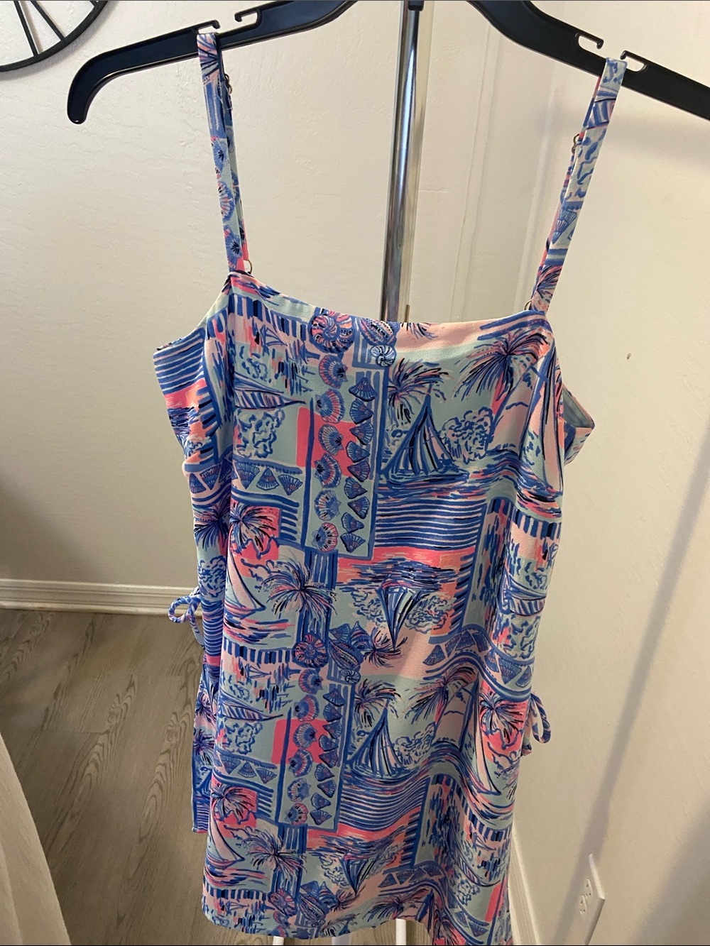 Lilly Pulitzer Pink and Blue Tropical Print Sundress Skort